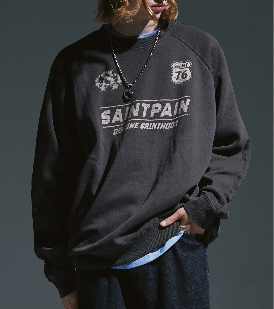 SAINTPAIN  |Unisex Street Style Logo Hoodies & Sweatshirts